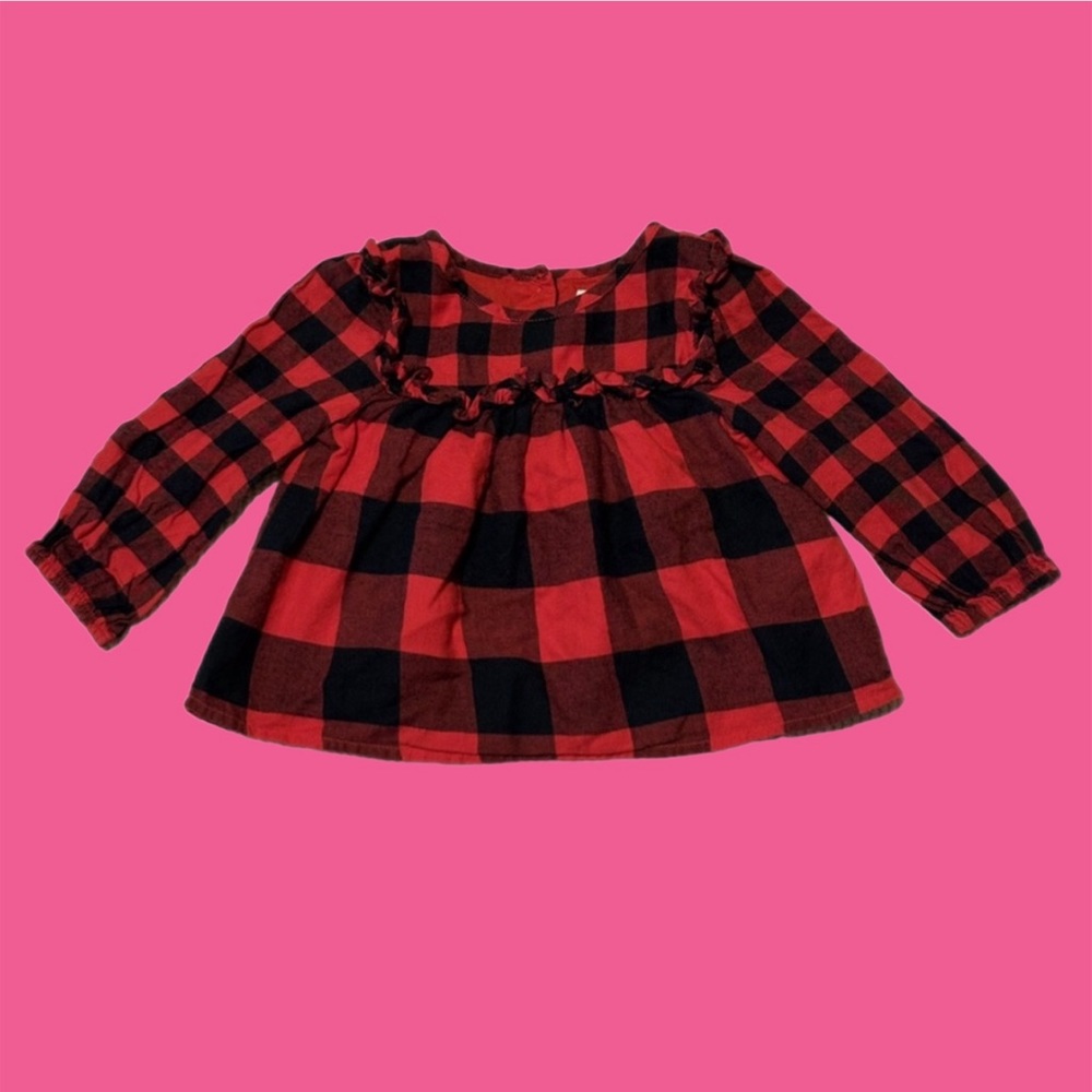 Girls Baby Gap Red Plaid Flannel Dress